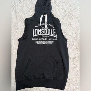 Lonsdale Black Sleeveless Hoodie